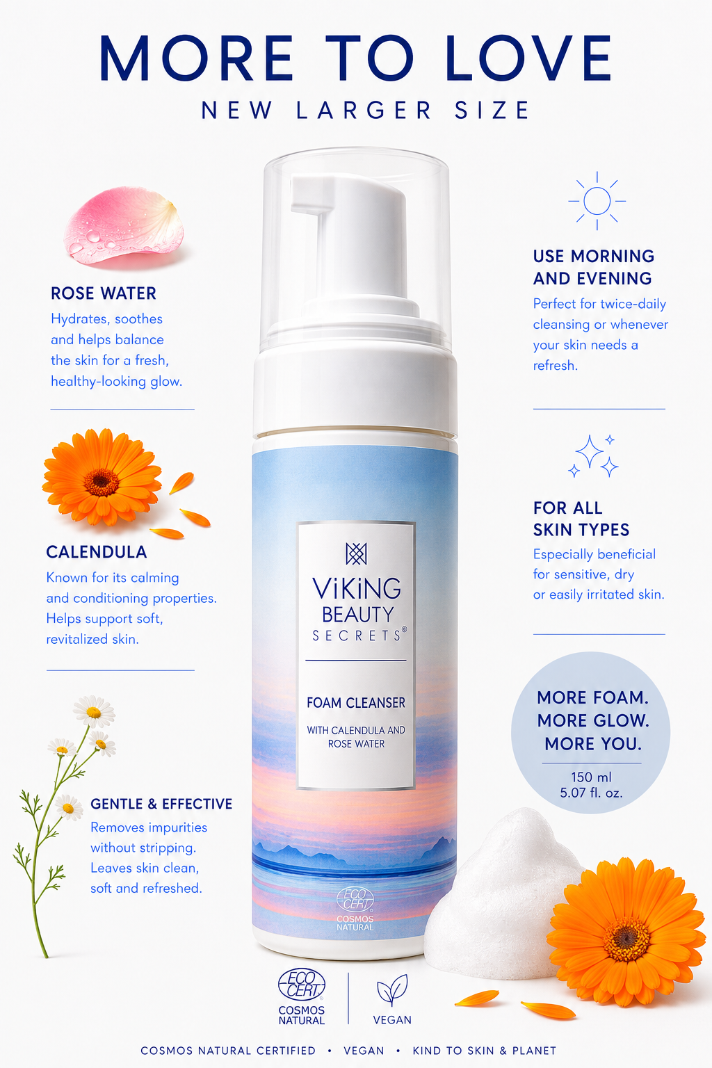 Foam Cleanser with Calendula and Rose Water